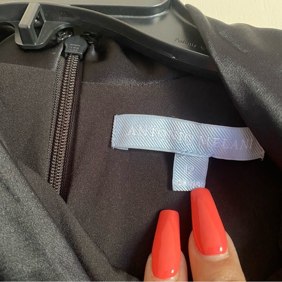 Antonio Melani Marine Satin Halter cowl neck slip dress NWOT - Picture 6 of 9